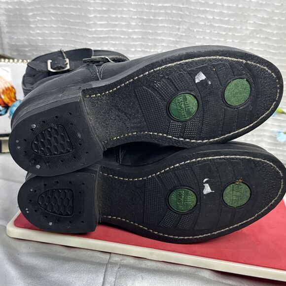 (M5) NANA Vintage BLACK ENGINEER BOOTS Goodyear Welted- Sz 6,E Made in USA - Picture 7 of 16